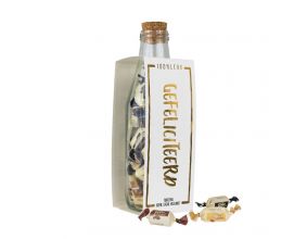 Momenten fles - Gefeliciteerd - Toffee - Wit