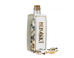 Momenten fles met toffees - Bedankt 