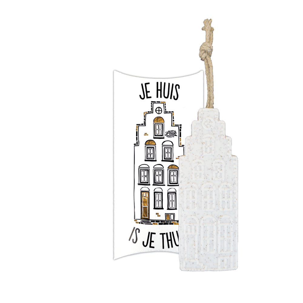 Cadeau zeep gevuld met zeep - Je huis is je thuis- Gevelzeep