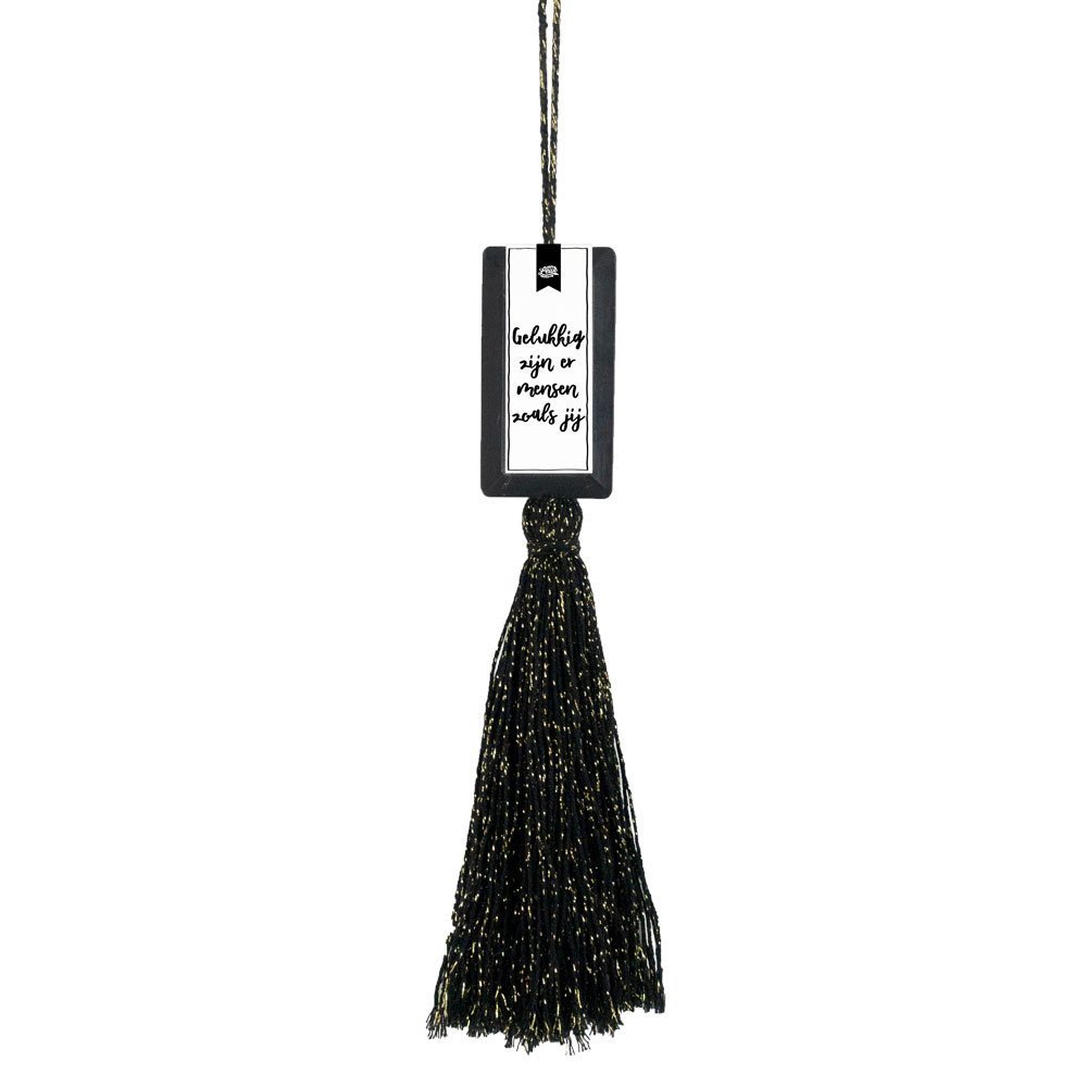 100%LEUK Zeepketting - Zwart - Gelukkig Zijn Er Mensen Zoals Jij